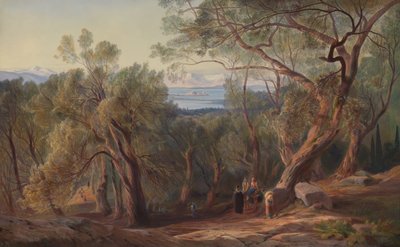 Corfu vanaf Santa Decca, 1862 door Edward Lear