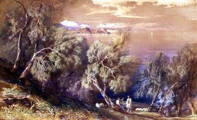 Corfu van boven het Dorp Analipsis door Edward Lear