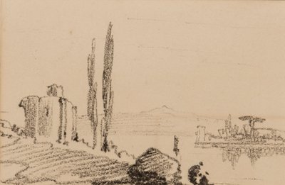 Italiaans capriccio, c.1837 door Edward Lear