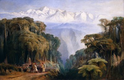 Kinchinjunga vanuit Darjeeling door Edward Lear