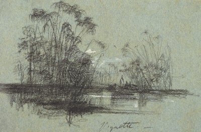 Papyrus op de Anapus, uit Zichten van Sicilië door Edward Lear