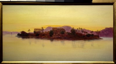 Zonsondergang op het eiland Philae in Egypte door Edward Lear
