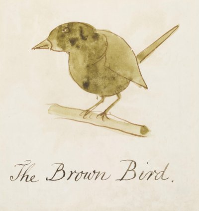 De Bruine Vogel, uit Zestien Tekeningen van Komische Vogels door Edward Lear