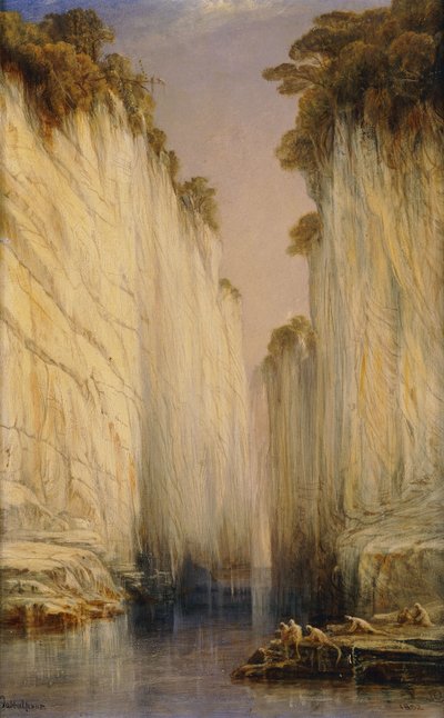 De Marmeren Rotsen - Nerbudda Jubbulpore, 1882 door Edward Lear