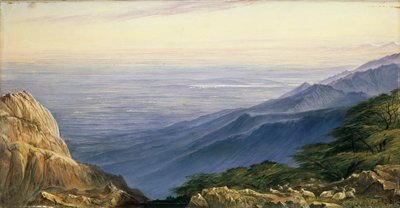 De vlaktes van Lombardije vanaf Monte Generoso, 1880 door Edward Lear