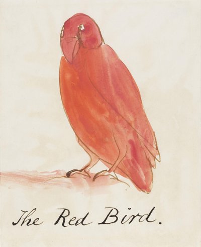 De Rode Vogel, uit Zestien Tekeningen van Komische Vogels door Edward Lear