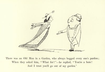 Er was een Oude Man in een Tuin, die altijd iedereen om vergeving vroeg door Edward Lear
