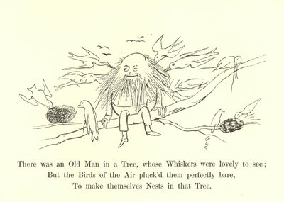 Er was een Oude Man in een Boom, wiens Bakkebaarden prachtig waren om te zien door Edward Lear