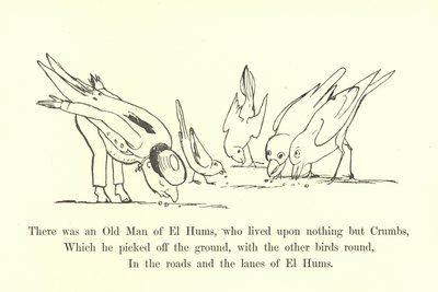 Er was een Oude Man van El Hums, die leefde van niets anders dan Kruimels door Edward Lear