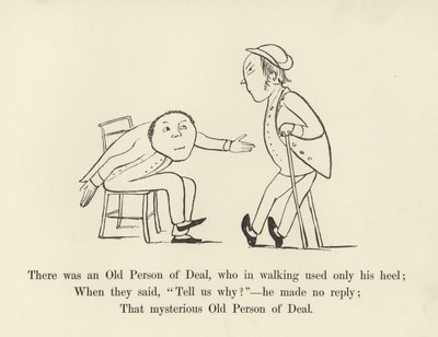 Er was een Oude Persoon van Deal, die bij het lopen alleen zijn hiel gebruikte door Edward Lear