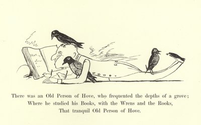 Er was een oude persoon van Hove, die de diepten van een bos bezocht door Edward Lear