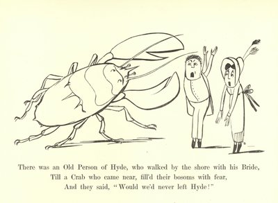 Er was een oude persoon van Hyde, die langs de kust liep met zijn bruid door Edward Lear