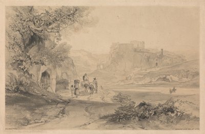 Valmontone, uit „Uitzichten op Rome en omgeving”, 1841 door Edward Lear