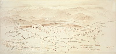 Uitzicht vanaf de bergen boven Phonia door Edward Lear