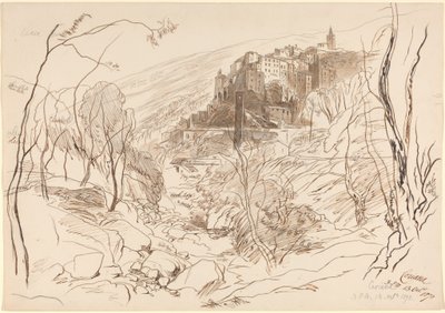 Uitzicht op Ceriana door Edward Lear