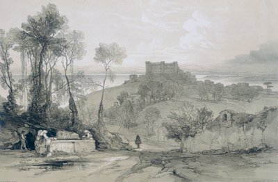 Gezichten in Rome en Omgeving: Kasteel en Stad Bracciano aan het Meer van dezelfde Naam door Edward Lear
