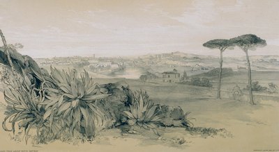 Gezichten in Rome en omgeving: Rome vanaf een villa boven Porta Portese door Edward Lear