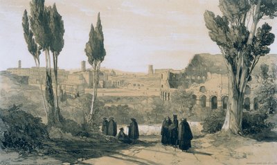 Gezichten in Rome en omgeving: Rome vanaf het Convento van Ss. Giovanni e Paolo door Edward Lear