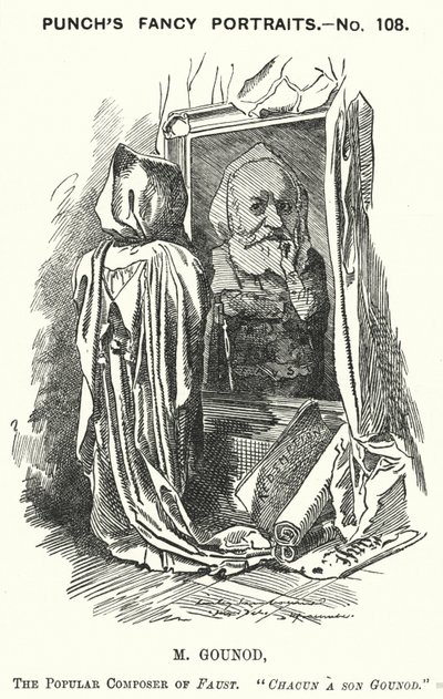 Punch cartoon: Charles Gounod, Franse componist (gravure) door Edward Linley (after) Sambourne