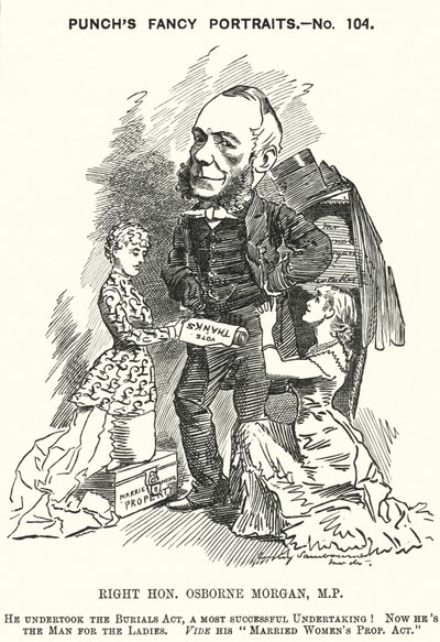 Punch cartoon: George Osborne Morgan, Welshe advocaat en liberale politicus (gravure) door Edward Linley (after) Sambourne