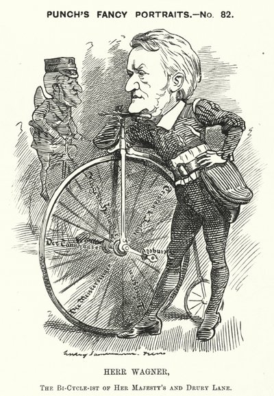 Punch cartoon: Richard Wagner, Duitse componist (gravure) door Edward Linley (after) Sambourne