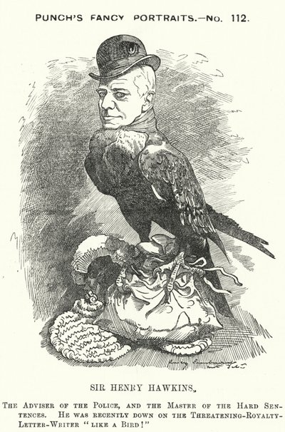 Punch cartoon: Sir Henry Hawkins door Edward Linley (after) Sambourne