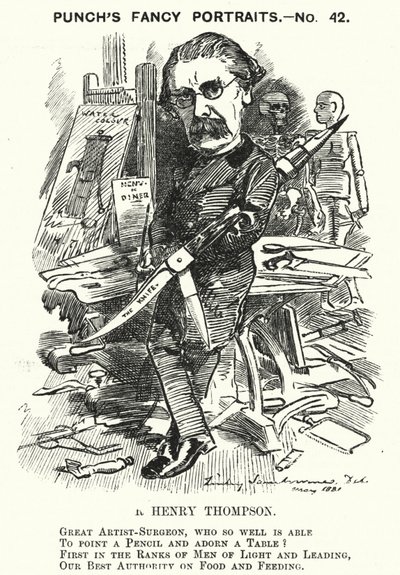Punch cartoon: Sir Henry Thompson, Engelse chirurg door Edward Linley (after) Sambourne