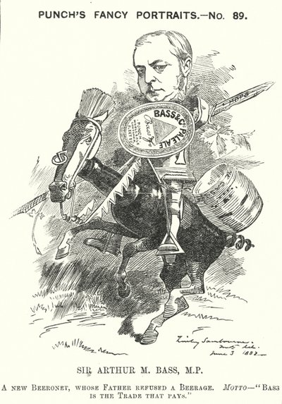 Punch cartoon: Sir Michael Arthur Bass door Edward Linley (after) Sambourne