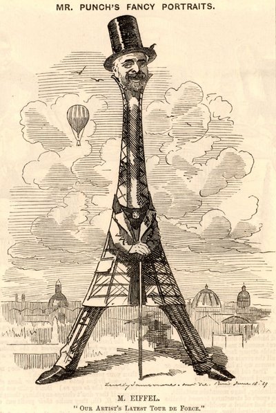 Karikatuur van Gustave Eiffel door Edward Linley Sambourne