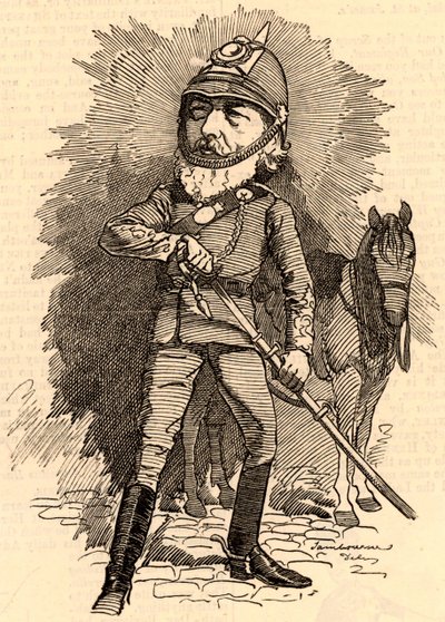 Frederick Lord Leighton in militair uniform door Edward Linley Sambourne