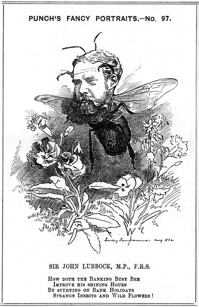 John Lubbock, eerste Baron Avebury, Engelse bankier, archeoloog, natuuronderzoeker en politicus, 1882 door Edward Linley Sambourne
