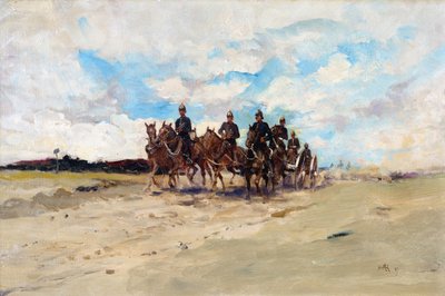 Koninklijke Artillerie, een veldkanonteam op mars, 1897 door Edward Matthew Hale