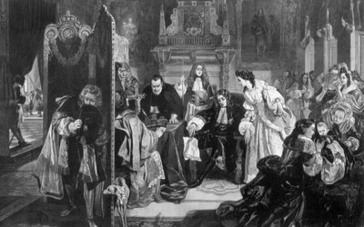 Koning Jacobus II 1633-1701 ontvangt nieuws over de landing van de Prins van Oranje, 1890 door Edward Matthew Ward
