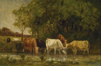 Koeien in landschap door Edward Mitchell Bannister