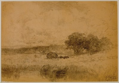 Landschap, Bos (#13) ca. 1880 door Edward Mitchell Bannister