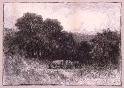 Landschap met drie koeien door Edward Mitchell Bannister