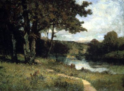 Bomen bij een rivier, 1891 door Edward Mitchell Bannister