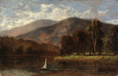 Zonder titel (zeilboot in rivier) door Edward Mitchell Bannister
