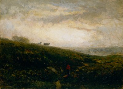 Naamloos koeien afdalen heuvel, 1881 door Edward Mitchell Bannister