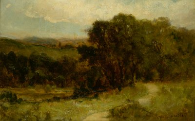 Naamloos landschap met weg bij stroom en bomen, n.d. door Edward Mitchell Bannister