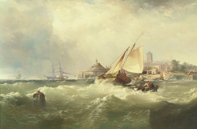 New Castle aan de Delaware door Edward Moran