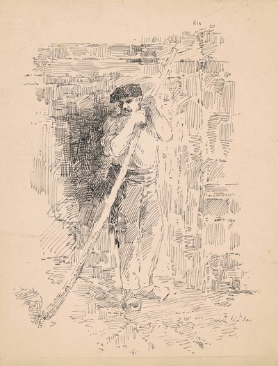 Staande mannelijke boer door Edward Moran