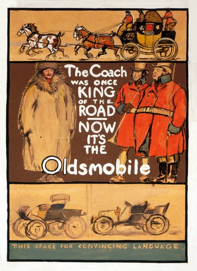 Advertentie voor Oldsmobile, uitgegeven 1910 door Edward Penfield