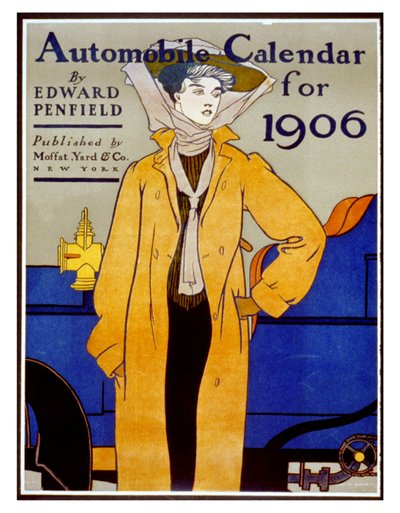 Automobielkalender voor 1906 door Edward Penfield