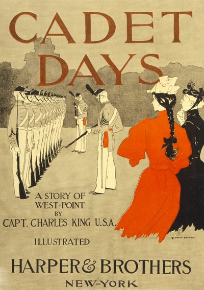 Omslag voor Cadet Days, door Capt. Charles King U.S.A., pub. New York, 1894 door Edward Penfield