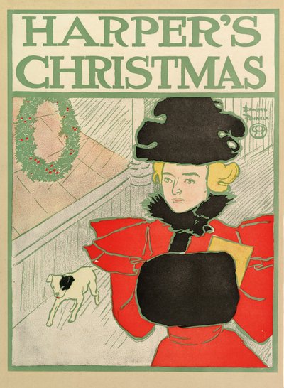 Poster voor Harpers New Monthly Magazine, kerstmis 1894 door Edward Penfield