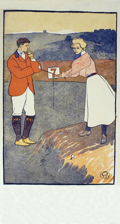 September, detail van 1931 Golfkalender, uitgegeven 1931 door Edward Penfield