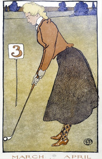 Vrouw die golf speelt - in 