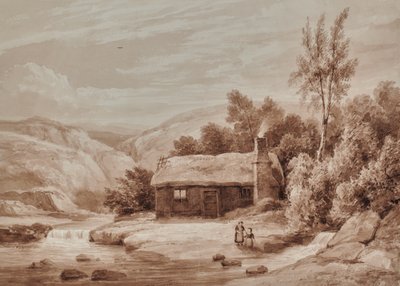 Landschap met huisje door Edward Pretty