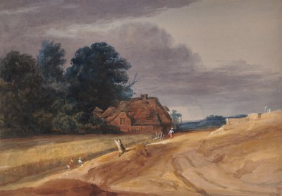 Landschap met huisje door Edward Pretty